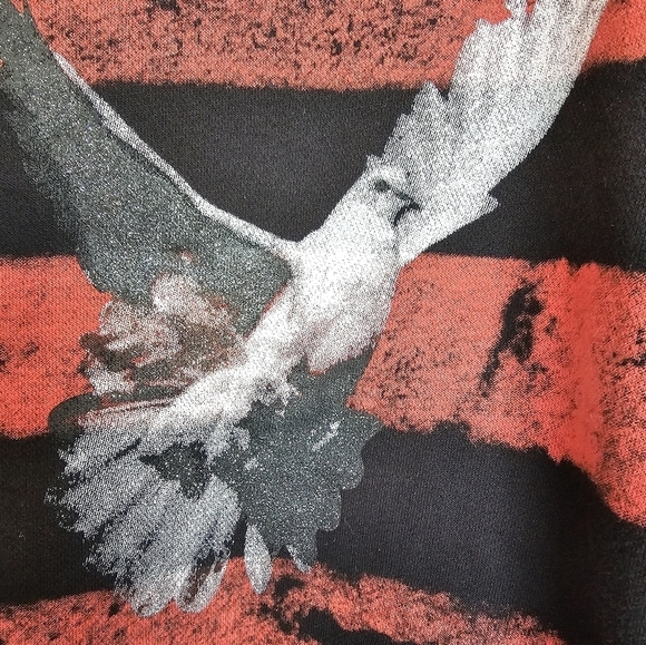 Amiri Pigeon Graffiti sweatshirt black and red horizontal striped mens M - Picture 4 of 6